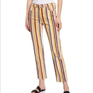 Frame Le High Straight painterly striped jean